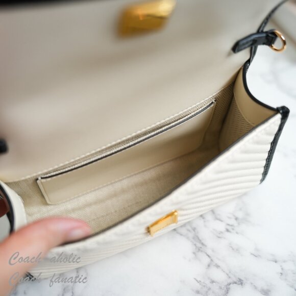 NWT Tory Burch Emerson Quilted Patent Puffy Mini Top Handle Satchel Crossbody - Picture 10 of 10